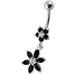 Fancy Flower Dangling Navel Ring - Monster Piercing