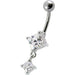 Fancy  Dangling SS Banana Bar Belly Ring - Monster Piercing