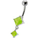 Fancy  Dangling SS Banana Bar Belly Ring - Monster Piercing