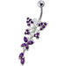 Fancy Jeweled Butterfly Dangling Navel Ring - Monster Piercing