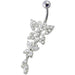 Fancy Jeweled Butterfly Dangling Navel Ring - Monster Piercing