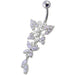 Fancy Jeweled Butterfly Dangling Navel Ring - Monster Piercing