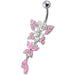 Fancy Jeweled Butterfly Dangling Navel Ring - Monster Piercing