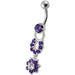 Fancy  Silver Star Round Shape Dangling Belly Ring - Monster Piercing