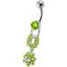 Fancy  Silver Star Round Shape Dangling Belly Ring - Monster Piercing