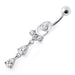 Fancy Jeweled Pear Shape Dangling Belly Ring - Monster Piercing