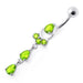 Fancy Jeweled Pear Shape Dangling Belly Ring - Monster Piercing