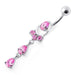 Fancy Jeweled Pear Shape Dangling Belly Ring - Monster Piercing