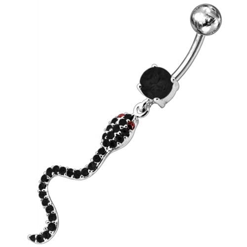 Jeweled Snake Dangling Belly Ring - Monster Piercing