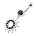 Fancy Colored Sun Jeweled Dangling Banana Bar Belly Ring - Monster Piercing