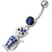 Fancy Jeweled Cat Dangling Navel Belly Ring - Monster Piercing