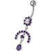 Fancy Studded Jeweled Dangling Navel Ring - Monster Piercing