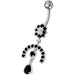 Fancy Studded Jeweled Dangling Navel Ring - Monster Piercing