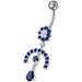 Fancy Studded Jeweled Dangling Navel Ring - Monster Piercing