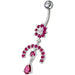 Fancy Studded Jeweled Dangling Navel Ring - Monster Piercing