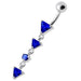 Fancy Jeweled LONG Dangling SS Banana Curved Bar Belly Ring - Monster Piercing