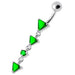 Fancy Jeweled LONG Dangling SS Banana Curved Bar Belly Ring - Monster Piercing