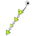 Fancy Jeweled LONG Dangling SS Banana Curved Bar Belly Ring - Monster Piercing