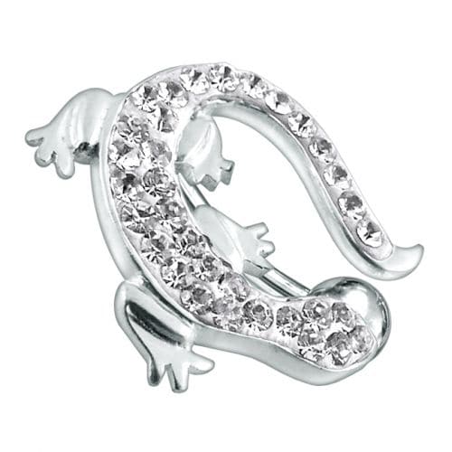 Fancy Jeweled Lizard Dangling Reverse Belly Ring - Monster Piercing