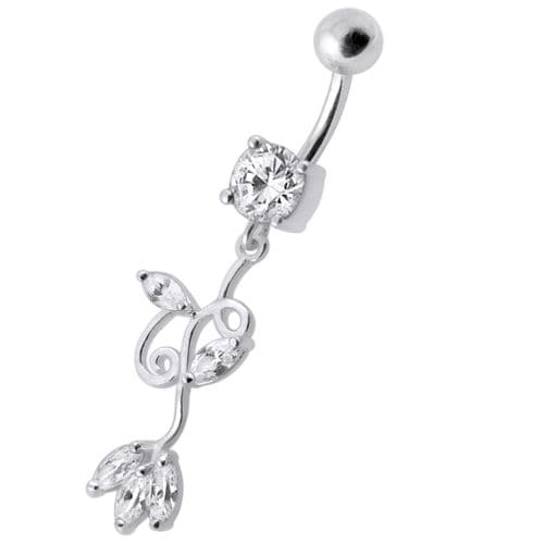 Fancy Multi Colored Jeweled Dangling Navel Belly Button Ring - Monster Piercing