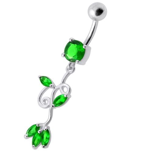 Fancy Multi Colored Jeweled Dangling Navel Belly Button Ring - Monster Piercing