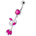 Fancy Multi Colored Jeweled Dangling Navel Belly Button Ring - Monster Piercing