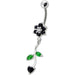 Fancy Multi Color Flower Dangling Navel Ring - Monster Piercing