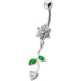 Fancy Multi Color Flower Dangling Navel Ring - Monster Piercing