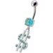 Fancy Jeweled $ Sign Dangling Belly Ring - Monster Piercing