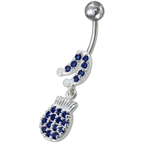 Fancy Fruits Jeweled Dangling Navel Belly Ring - Monster Piercing