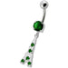 Fancy Jeweled "Eiffel Tower" Dangling Belly Ring - Monster Piercing