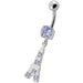 Fancy Jeweled "Eiffel Tower" Dangling Belly Ring - Monster Piercing