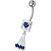 Fancy Centered In Box Jeweled Dangling Belly Ring - Monster Piercing