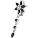 Fancy  Flower With Long Tail Jeweled Dangling Navel Ring - Monster Piercing