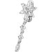 Fancy  Flower With Long Tail Jeweled Dangling Navel Ring - Monster Piercing