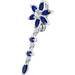 Fancy  Flower With Long Tail Jeweled Dangling Navel Ring - Monster Piercing