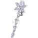 Fancy  Flower With Long Tail Jeweled Dangling Navel Ring - Monster Piercing