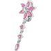 Fancy  Flower With Long Tail Jeweled Dangling Navel Ring - Monster Piercing