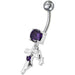 Fancy Jeweled With Single Stone Dangling Belly Ring - Monster Piercing