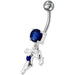 Fancy Jeweled With Single Stone Dangling Belly Ring - Monster Piercing