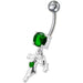 Fancy Jeweled With Single Stone Dangling Belly Ring - Monster Piercing