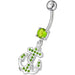 Fancy Jeweled Anchor And Cross Dangling Curved Belly Ring - Monster Piercing