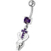 Jeweled Dangling Navel Ring With Fancy Devil Skull - Monster Piercing