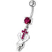 Jeweled Dangling Navel Ring With Fancy Devil Skull - Monster Piercing