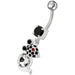 Jeweled Dangling Banana Bar Fancy Small Rat Belly Ring - Monster Piercing