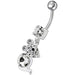 Jeweled Dangling Banana Bar Fancy Small Rat Belly Ring - Monster Piercing