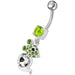 Jeweled Dangling Banana Bar Fancy Small Rat Belly Ring - Monster Piercing