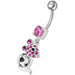 Jeweled Dangling Banana Bar Fancy Small Rat Belly Ring - Monster Piercing