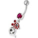 Jeweled Dangling Banana Bar Fancy Small Rat Belly Ring - Monster Piercing