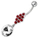 Fancy Zirconia Jeweled Dangling SS Bar Belly Ring - Monster Piercing